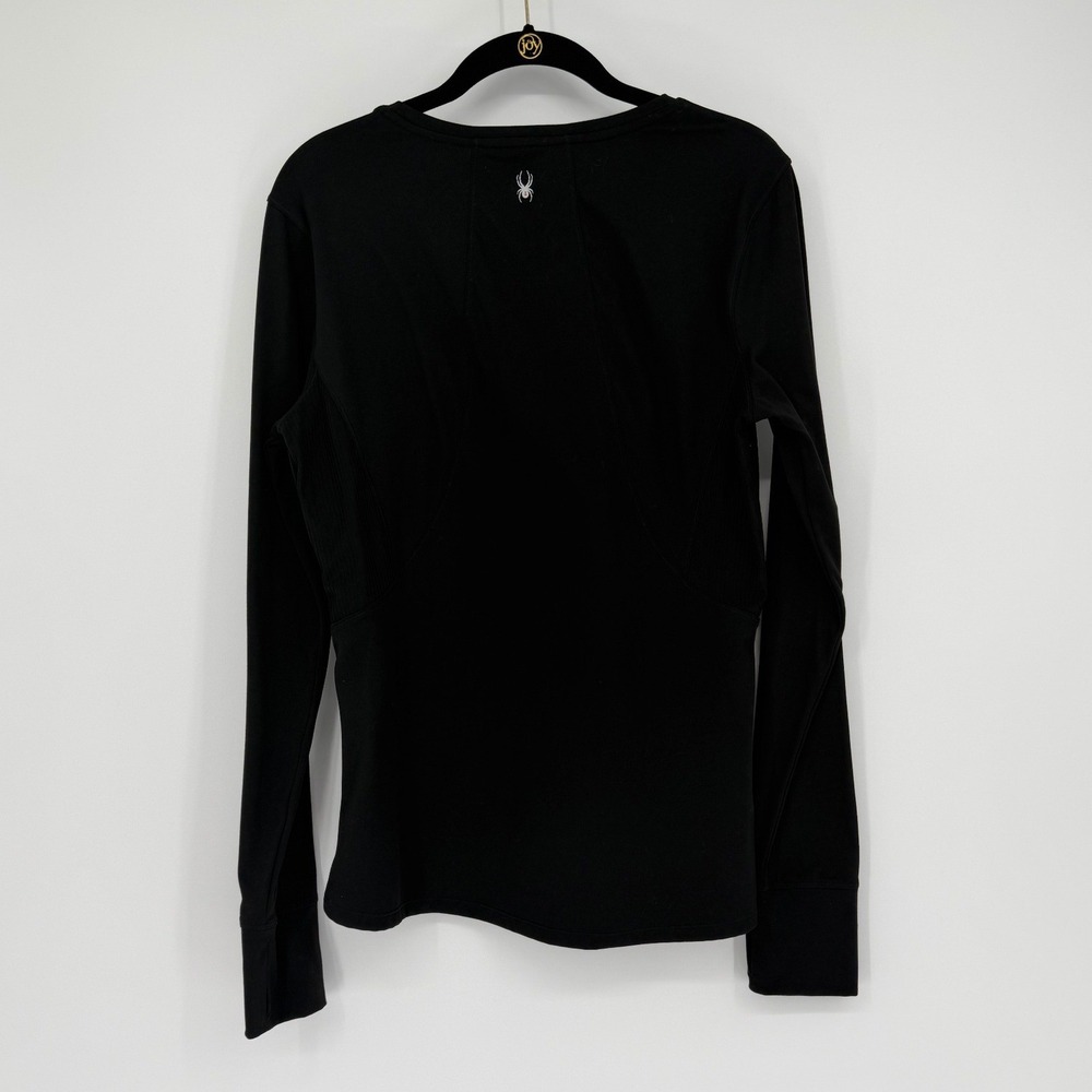 Spyder Active Womens Black Long Sleeve Athletic Top Thumbholes SP1000U Large - Picture 10 of 13